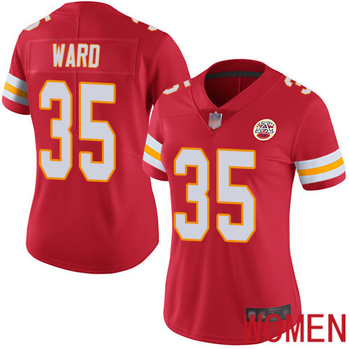 Women Kansas City Chiefs #35 Ward Charvarius Red Team Color Vapor Untouchable Limited Player Football Nike NFL Jersey
